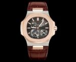 Patek Philippe Nautilus Cal.240PS 40mm Brown Leather Strap Watch